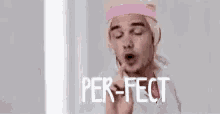 Liam as Leeroy saying, &quot;Per-fect&quot;. A clip from &quot;Best Song Ever&quot; music video.
