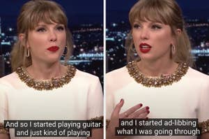 Taylor Swift talking about her music recording process 