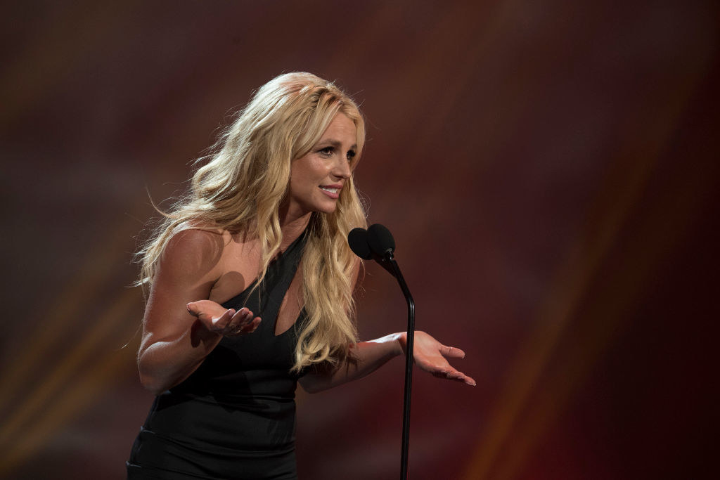 Britney speaking onstage