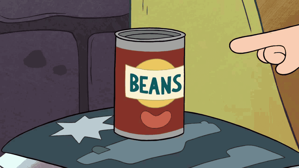 Animated bean can being tipped