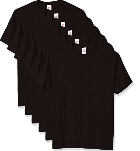 Paquete de 6 piezas de camisas de color negro