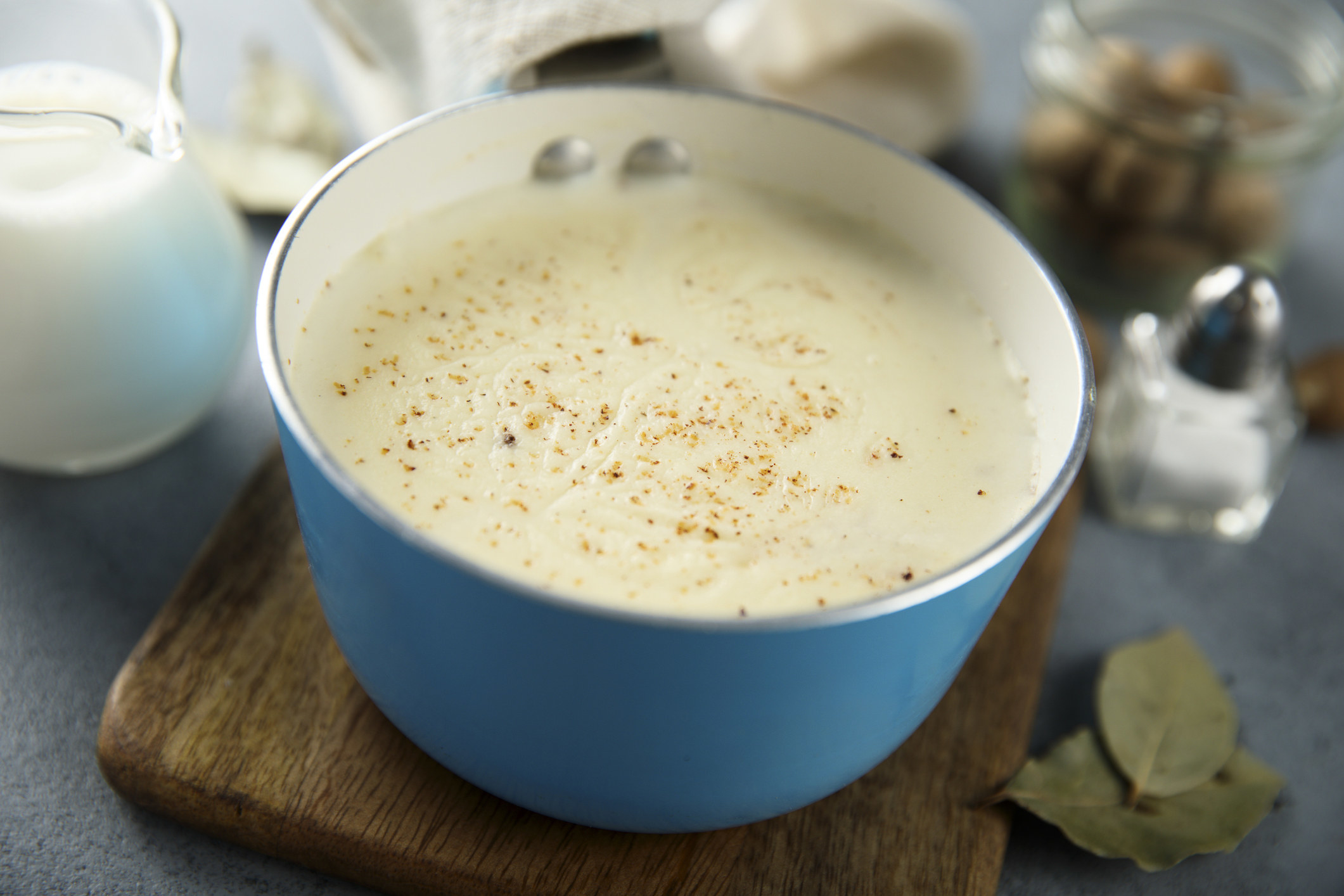 White sauce in a pot
