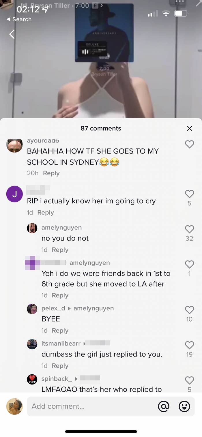Comments including &quot;RIP i actually knew her im going to cry&quot; and responses including &quot;no you did not&quot; and &quot;dumbass the girl just replied to you&quot;