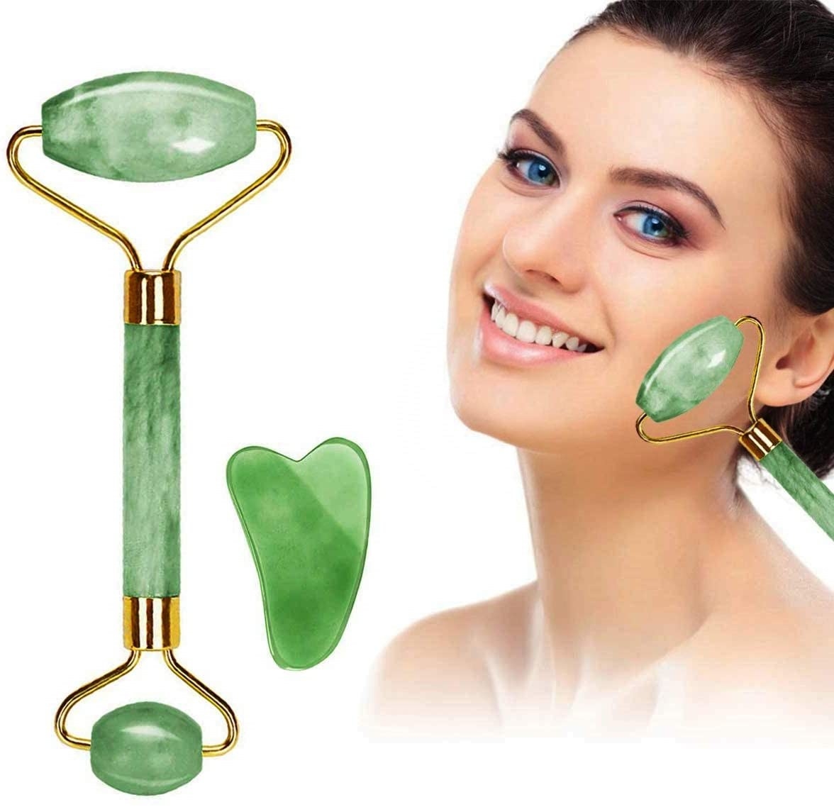 rodillo de jade para masaje en la cara