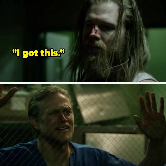 Opie saying &quot;I got this&quot; and Jax looking upset