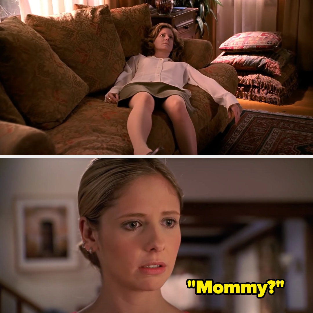 Buffy finding her dead mom and the couch and asking, &quot;Mommy?&quot;