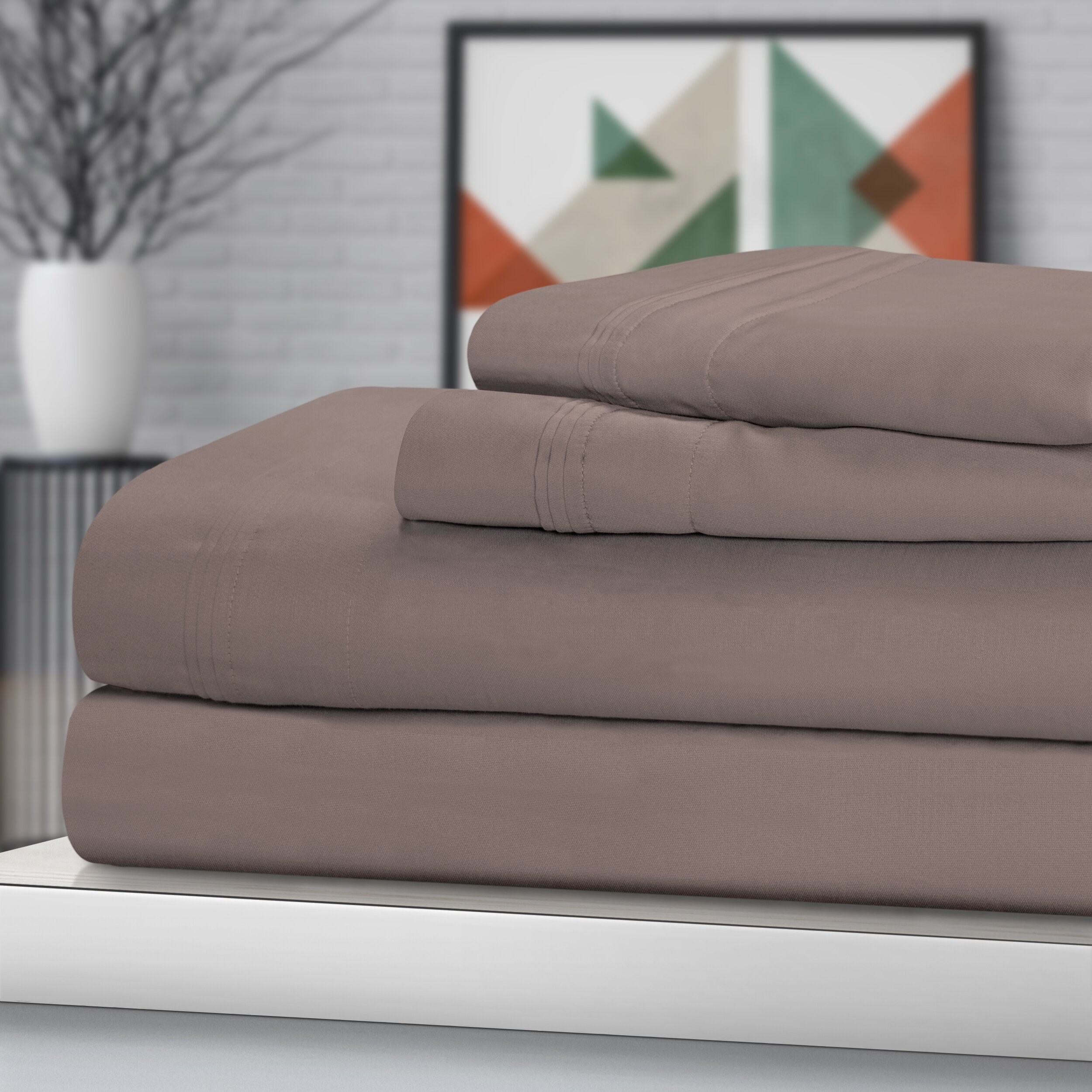 the sheet set in brown