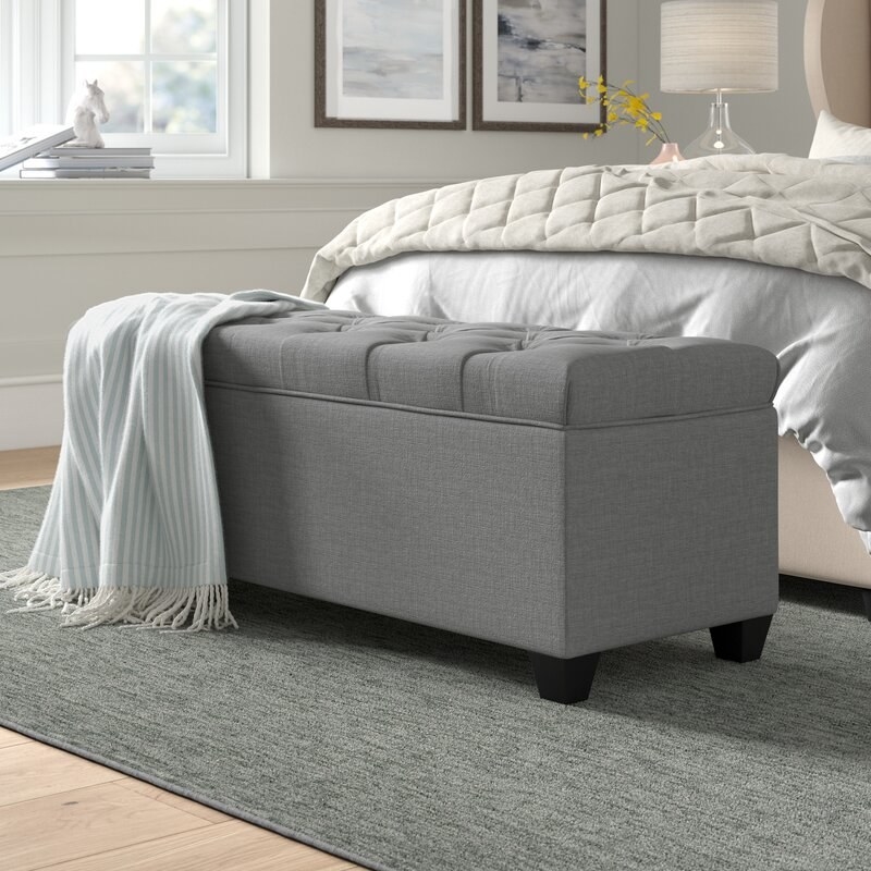 The storage bench in a bedroom