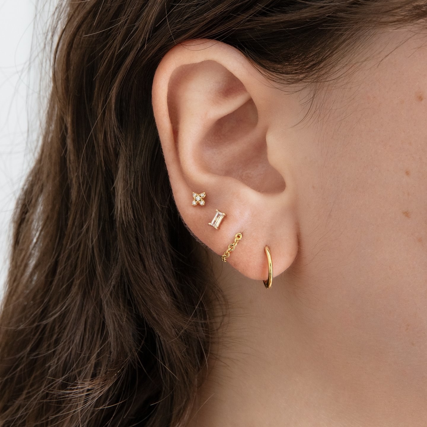 model wearing the earrings