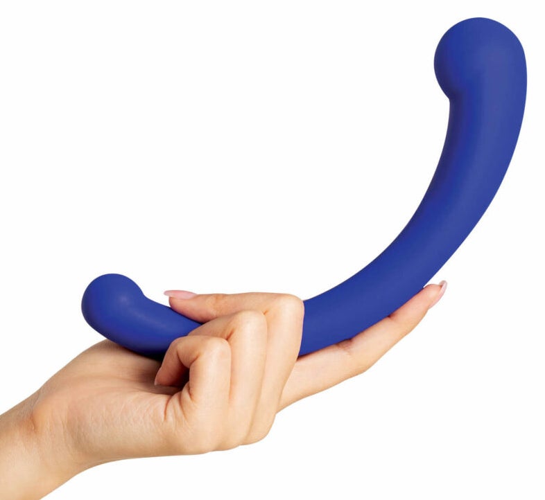 Model holding blue arc-shaped vibrator