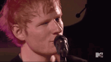 Ed Sheeran performing at the 2021 MTV Video Music Awards.