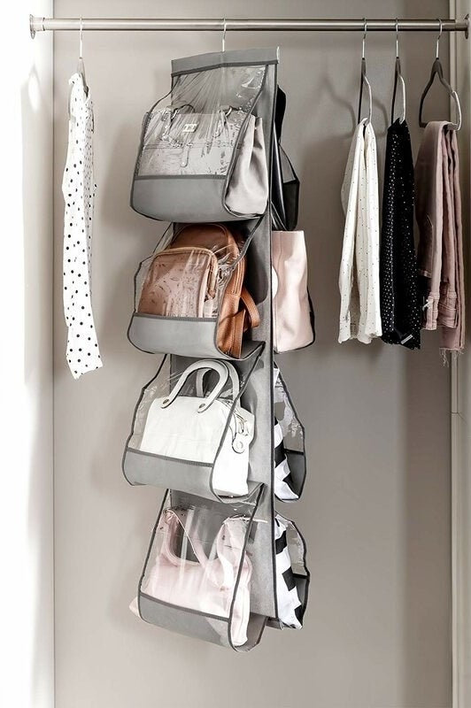 The hanging organizer in a closet