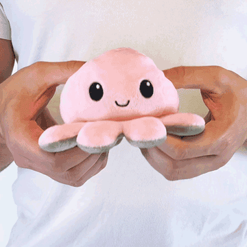A GIF of a person reversing the plushie
