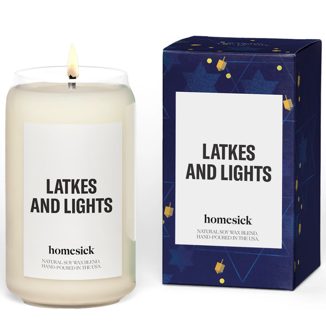 latkes and lights homesick candle