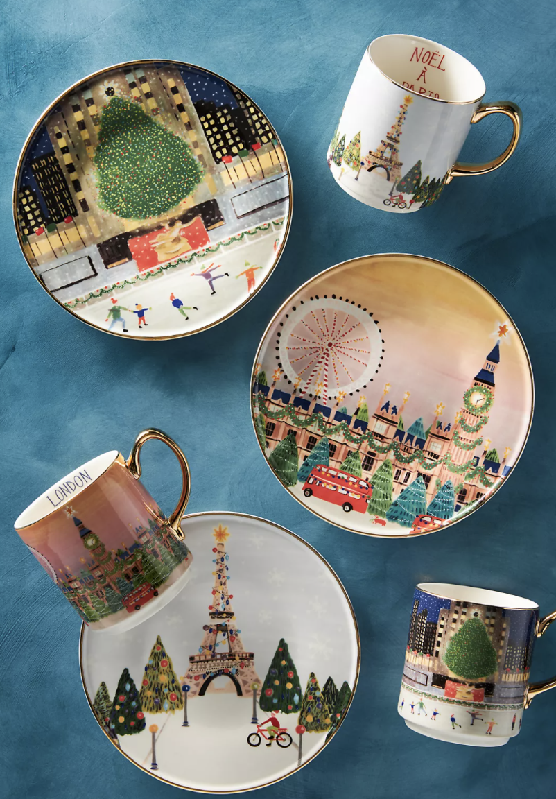 christmastime in the city dessert plates