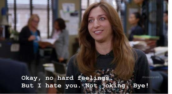 Chelsea Peretti, playing her character as Gina Linetti for the sitcom Brooklyn Nine-Nine