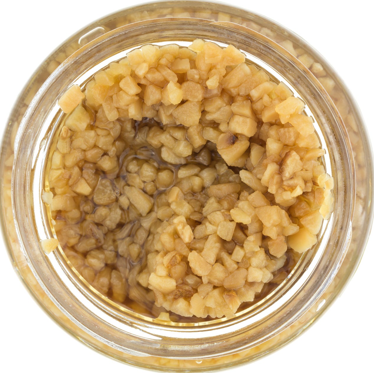 A jar of minced garlic.