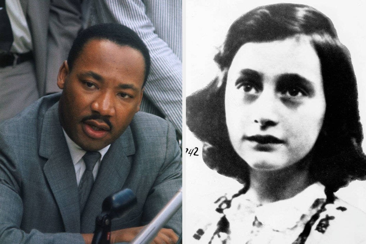 Martin Luther King, Jr. on the left and Anne on the right