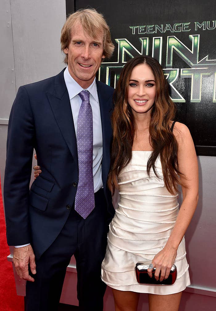 Michael Bay and Megan Fox on a premiere red carpet together