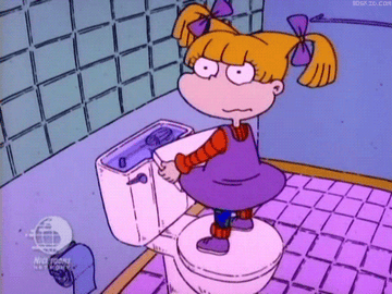 Angelica Pickles getting caught taking apart a toilet