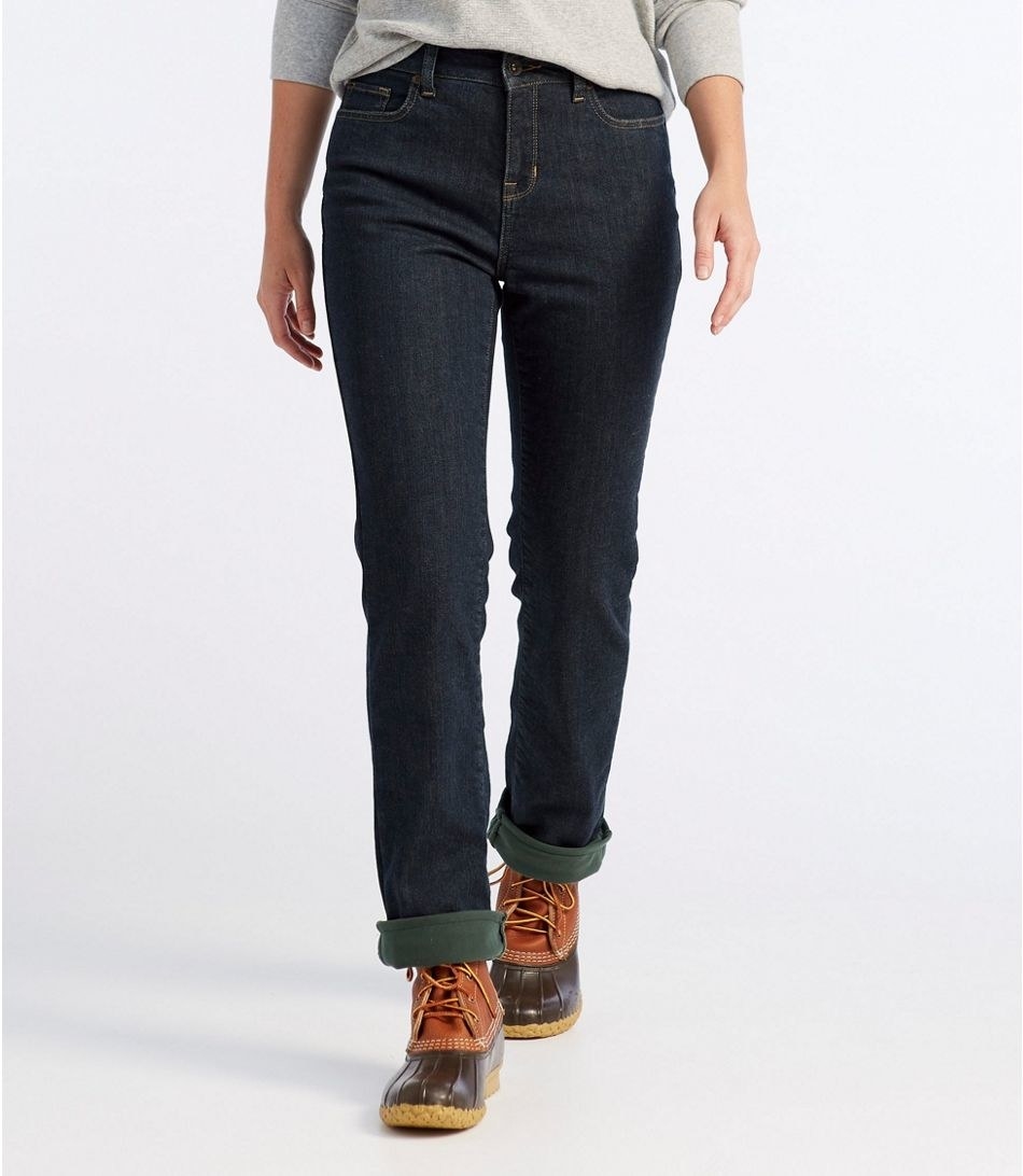 Skinny flannel hot sale lined jeans