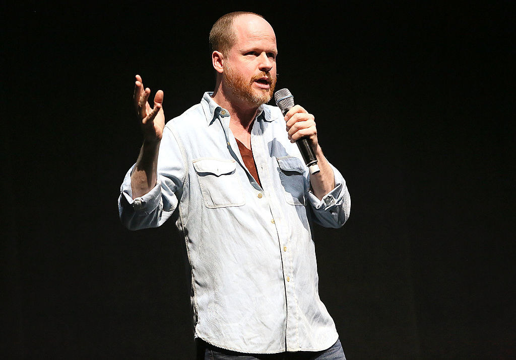 Whedon speaking during an event