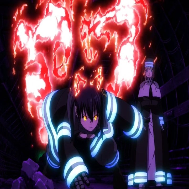 Tamaki activating her "Nekomata" ability while Iris is standing in the background