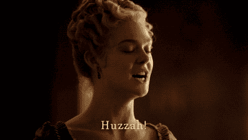 Elle&#x27;s character in The Great saying Huzzah!