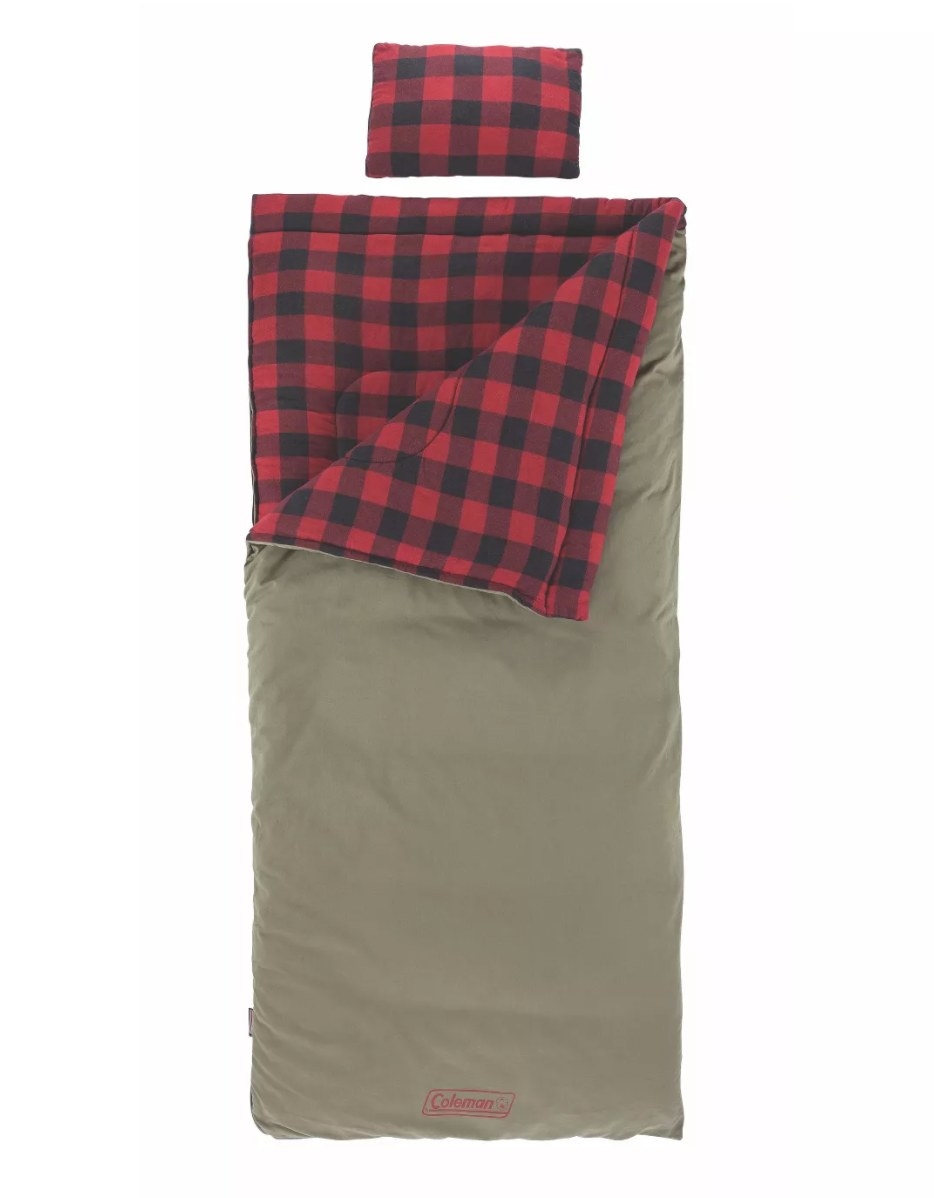 The flannel-lined Coleman sleeping bag