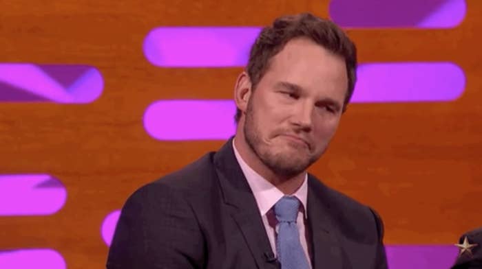 A guilty-looking Chris Pratt