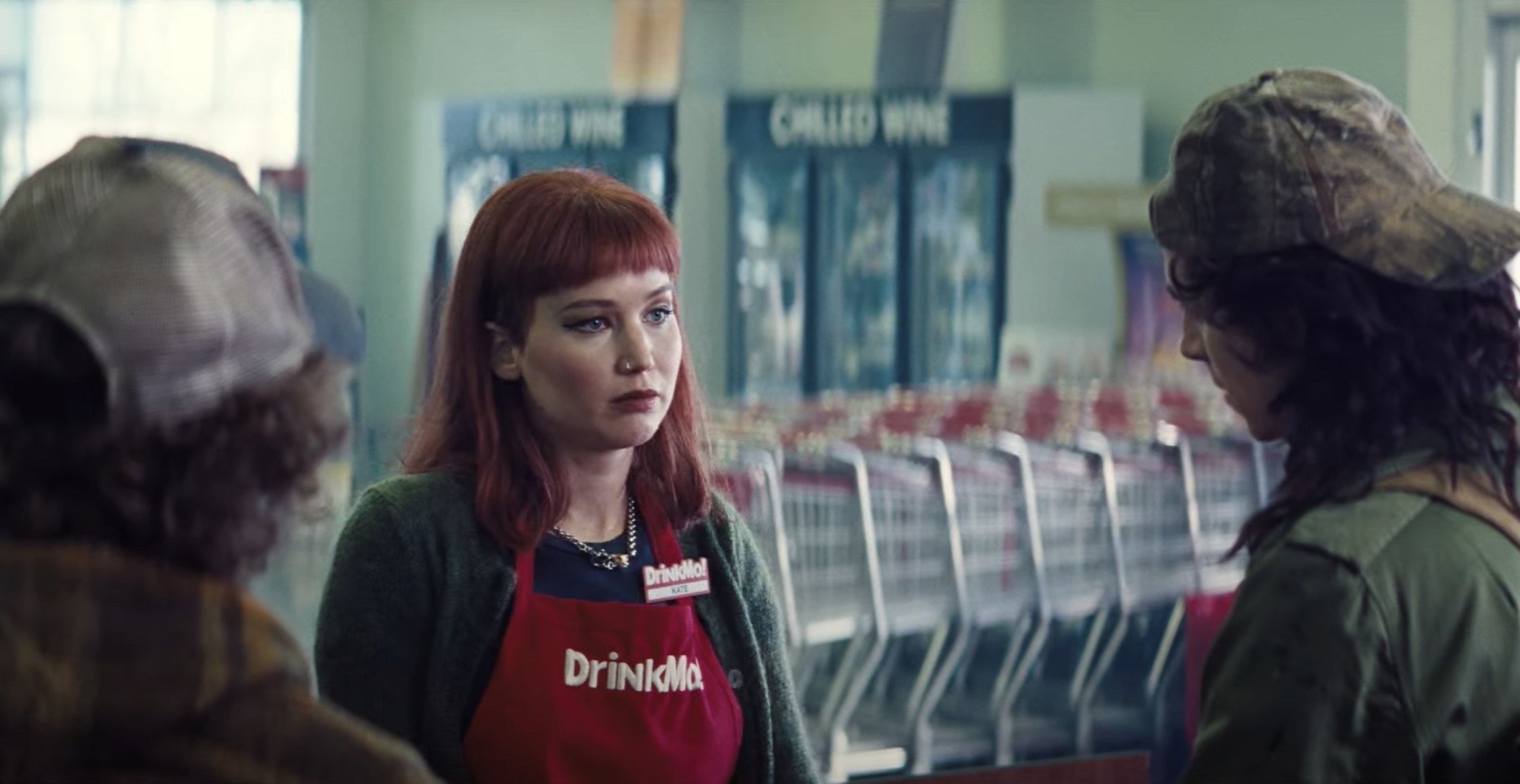 Jennifer stares down a group of teenagers in the movie