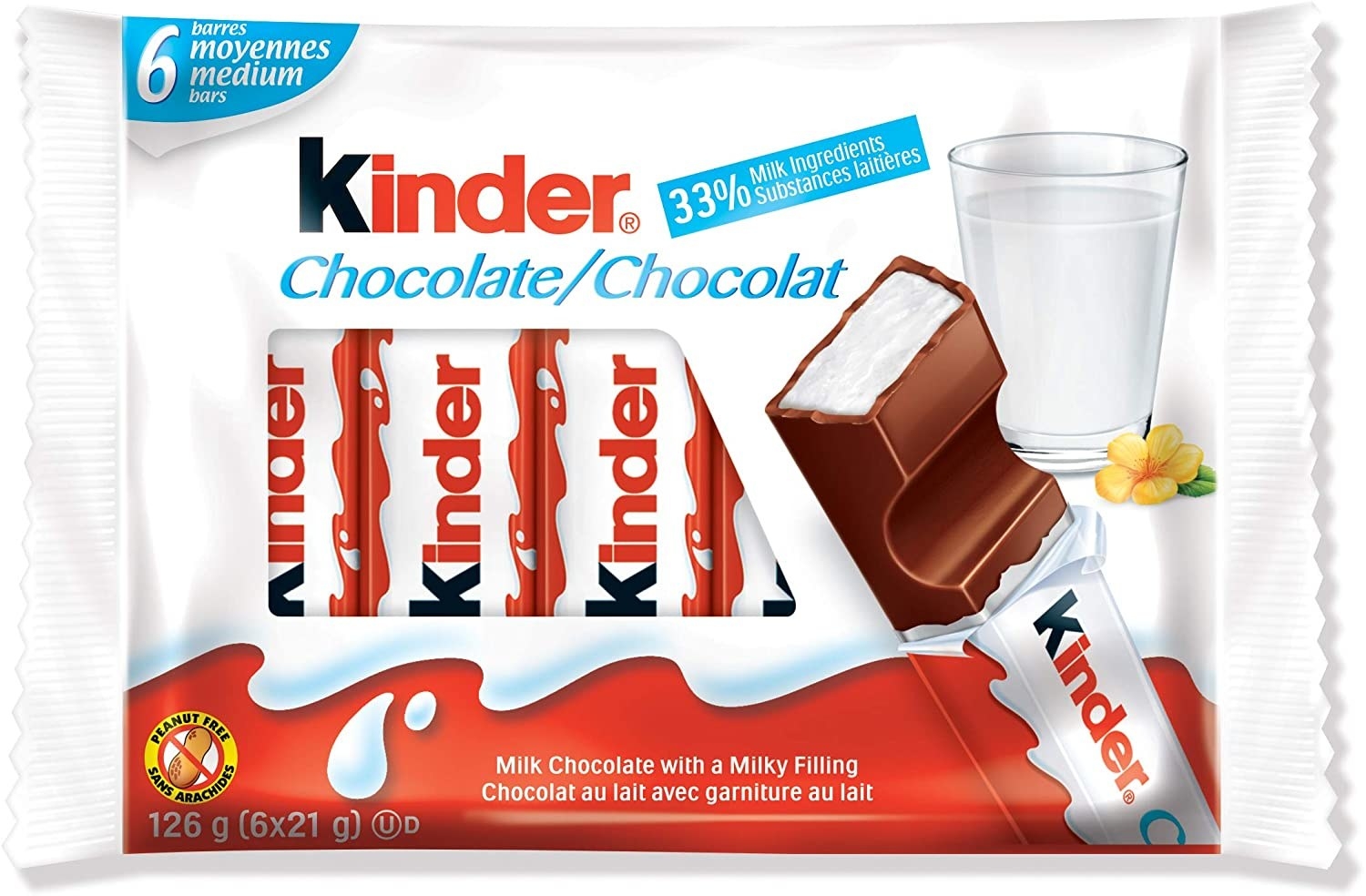 The mini Kinder bars in their package