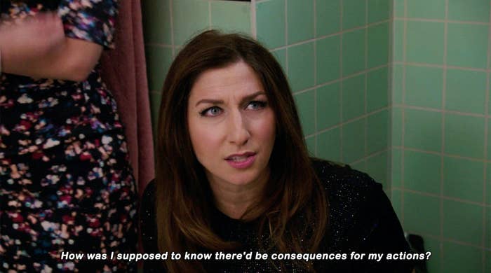 Chelsea Peretti playing her character as Gina Linetti for the sitcom Brooklyn Nine-Nine