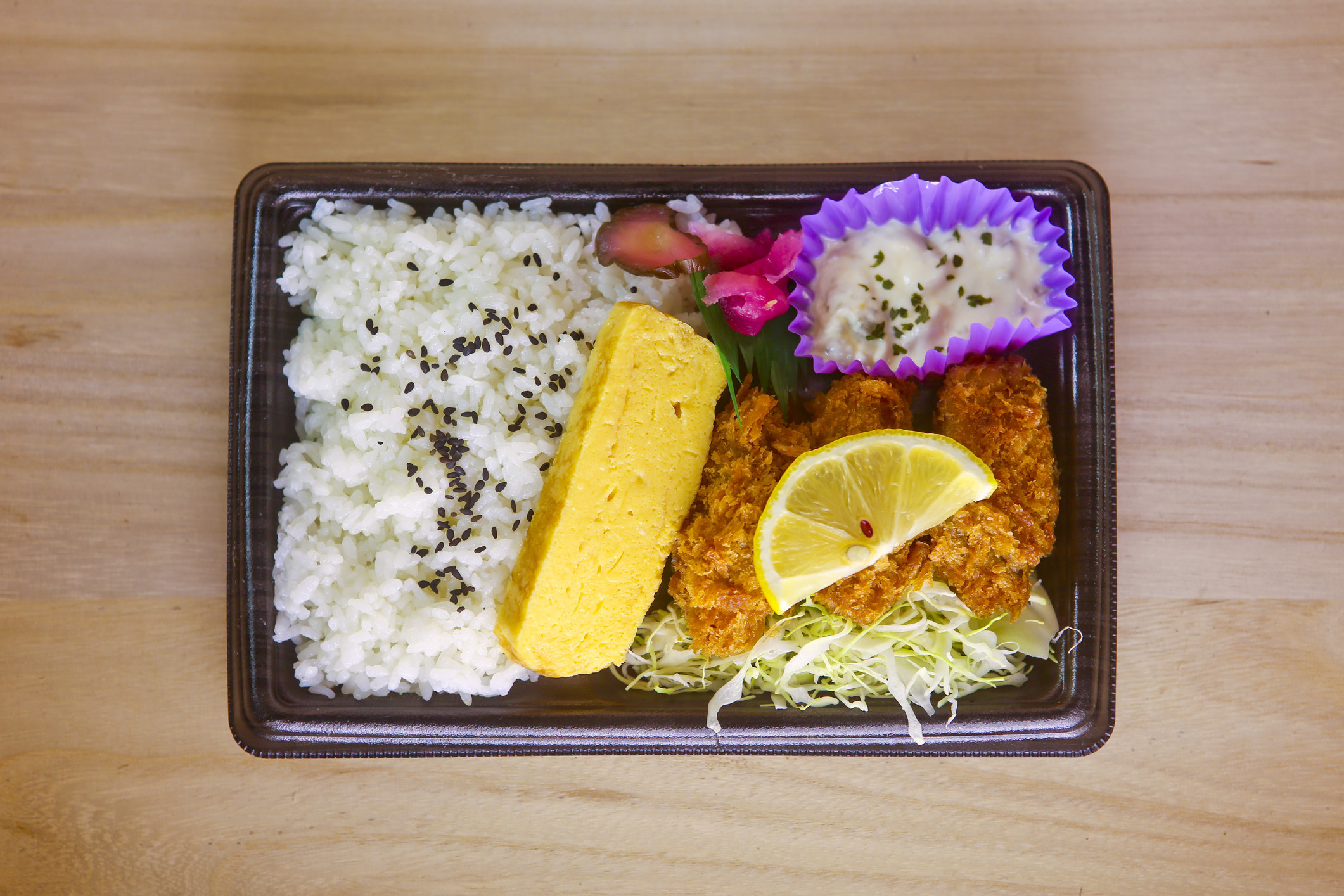 A Japanese bento box lunch.