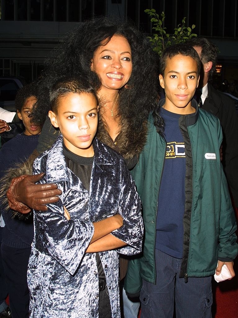 Diana Ross and sons arriving at the Harry Potter Premiere in NYC