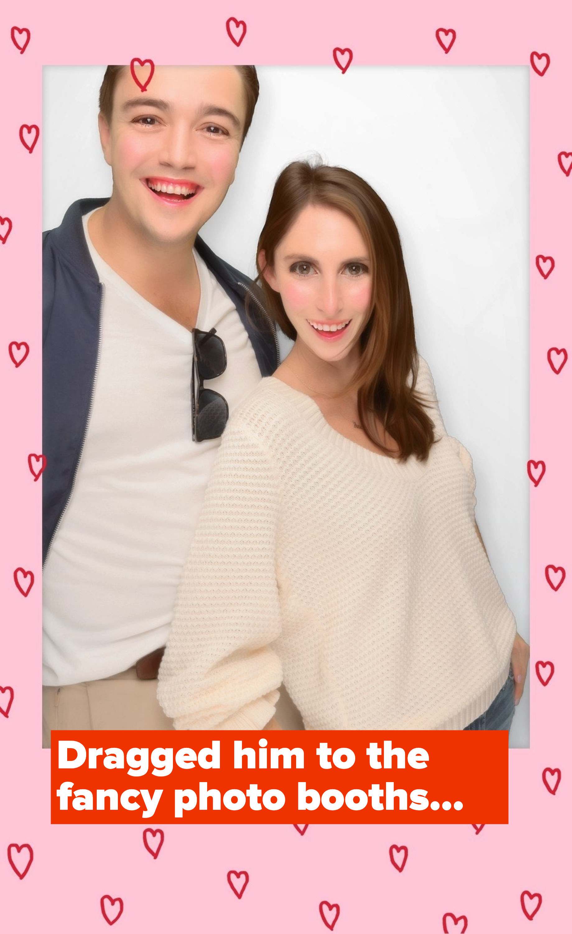 A photo of me and my husband from a Japanese photo booth.