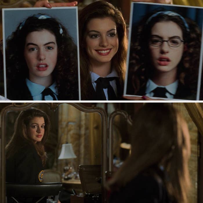 Anne Hathaway in &quot;The Princess Diaries&quot; getting a makeover