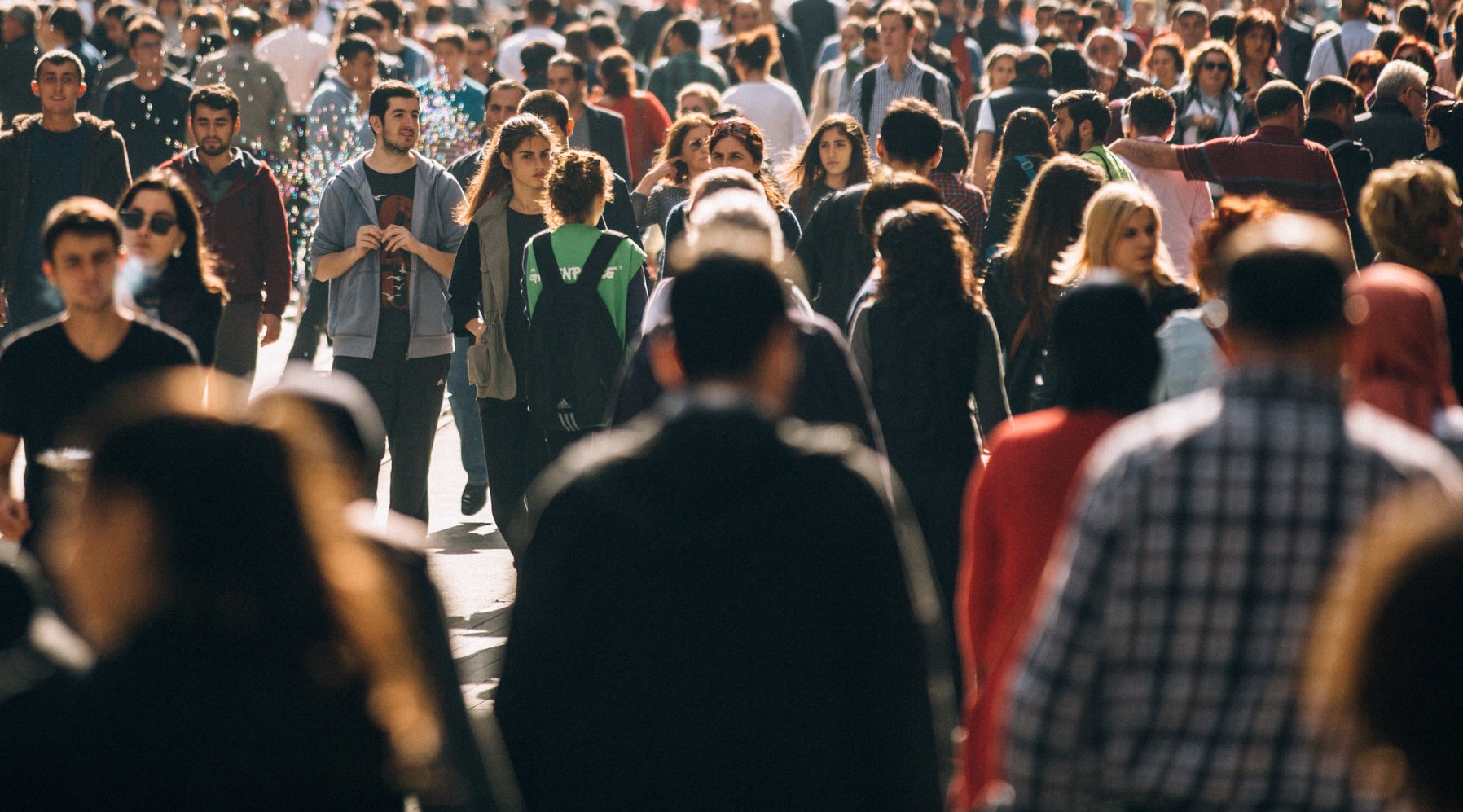 a crowd of people