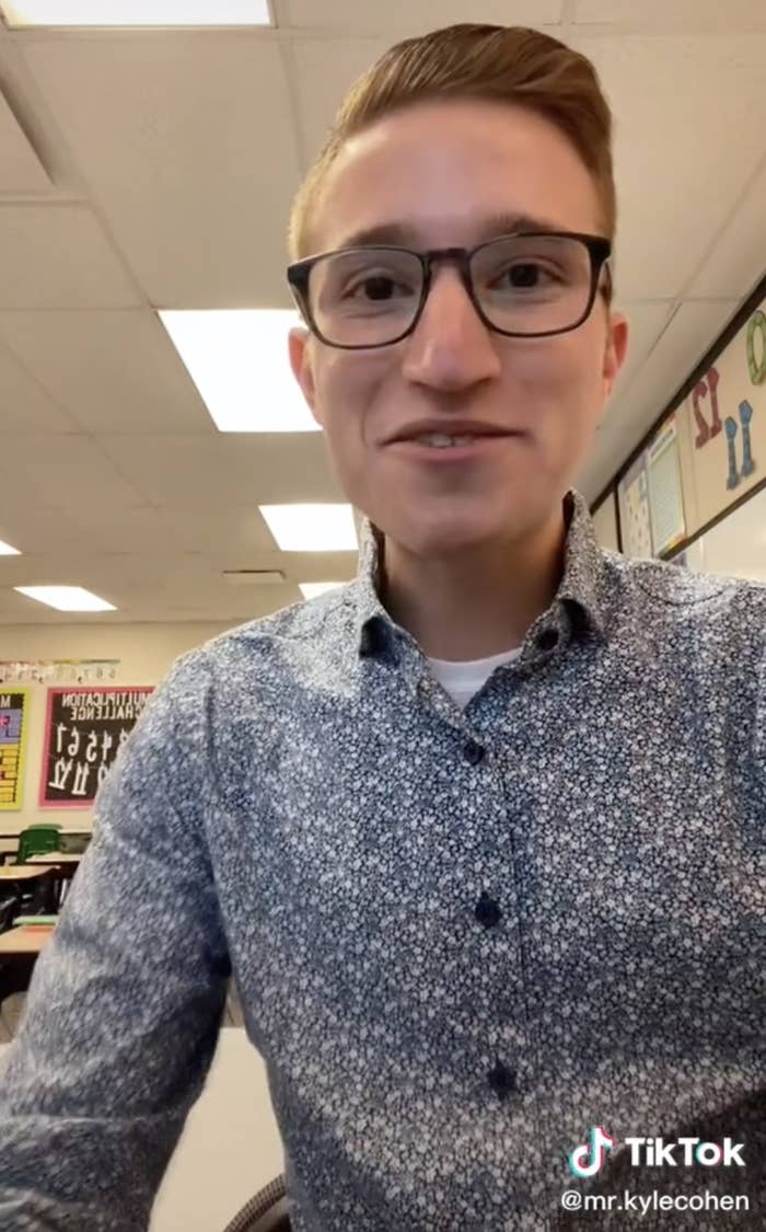 Screengrab from a TikTok by @mr.kylecohen featuring Kyle smiling and looking at the camera