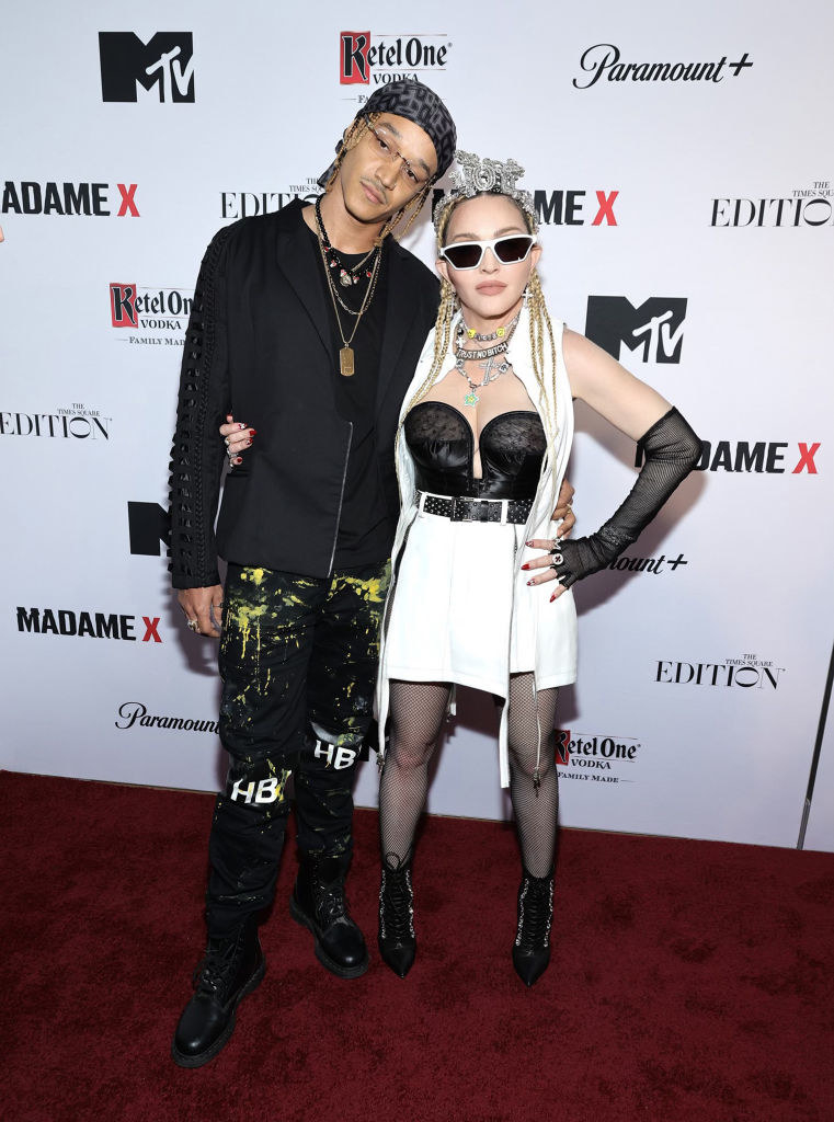 Ahlamalik Williams and Madonna on the carpet ahead of the World Premiere of Madame X
