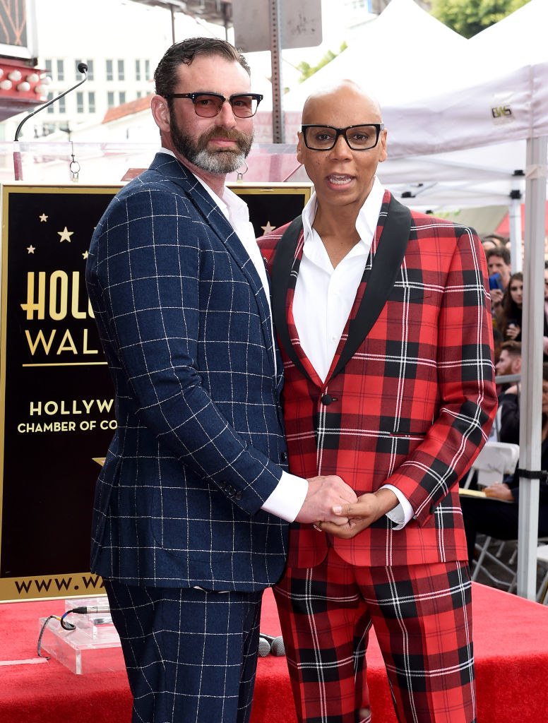 RuPaul and Georges LeBar attend the ceremony honoring RuPaul with star on the Hollywood Walk of Fame