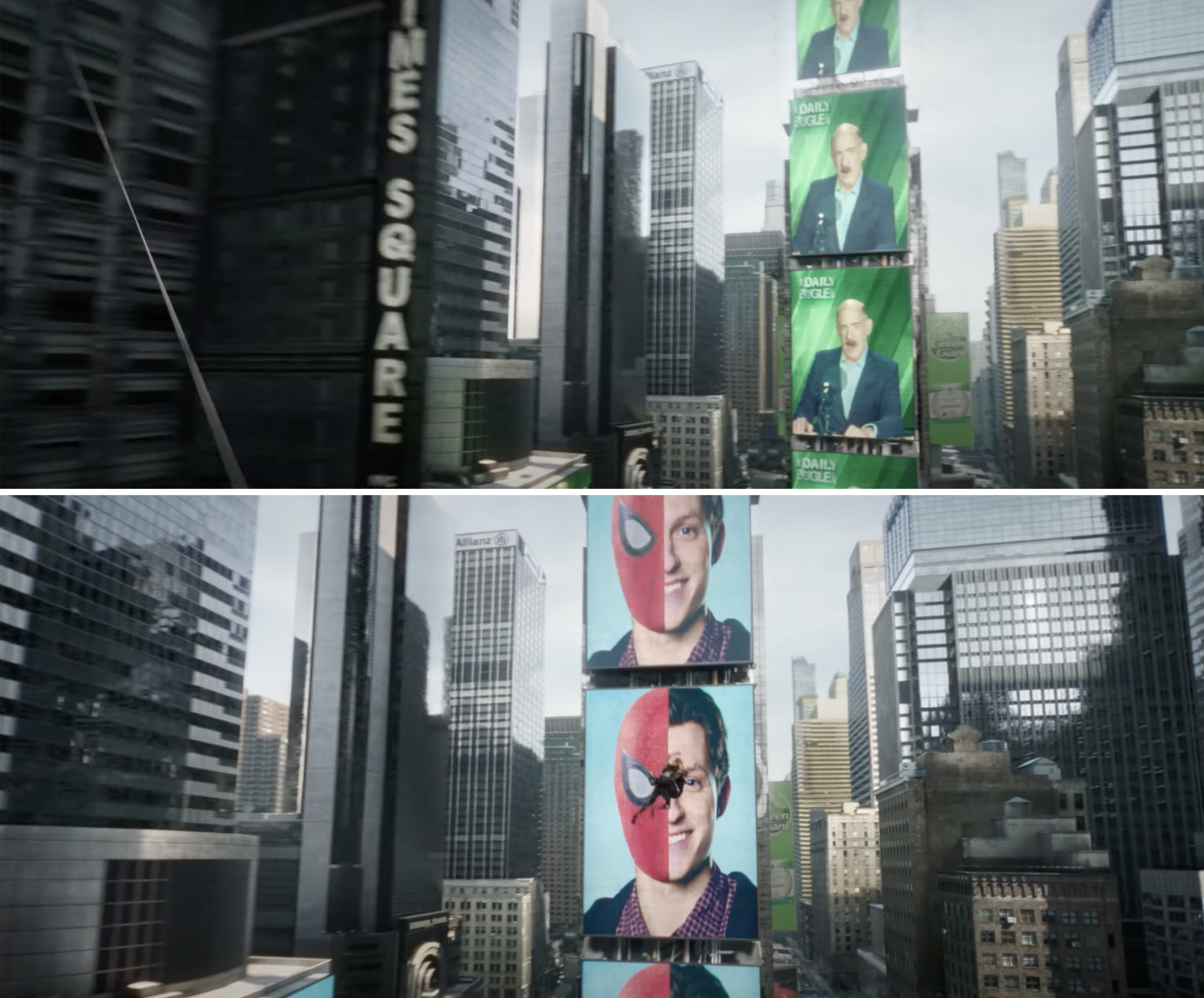 Peter&#x27;s identity being revealed on digital billboards