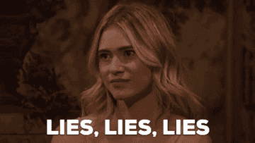 Woman saying &quot;Lies, lies, lies&quot;