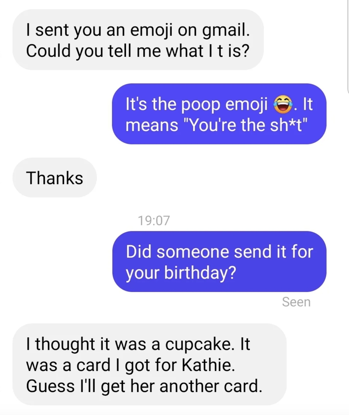 Person thought the poop emoji was a cupcake and got it as a card for someone