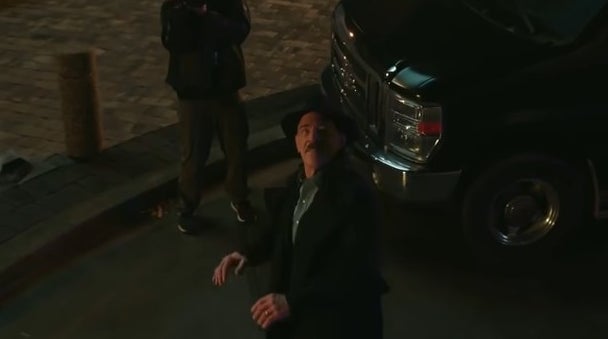 J. Jonah Jameson by a van on the street in &quot;Spider-Man: No Way Home&quot;