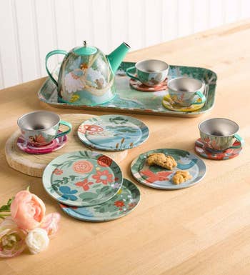 the same set with a floral and fairy pattern