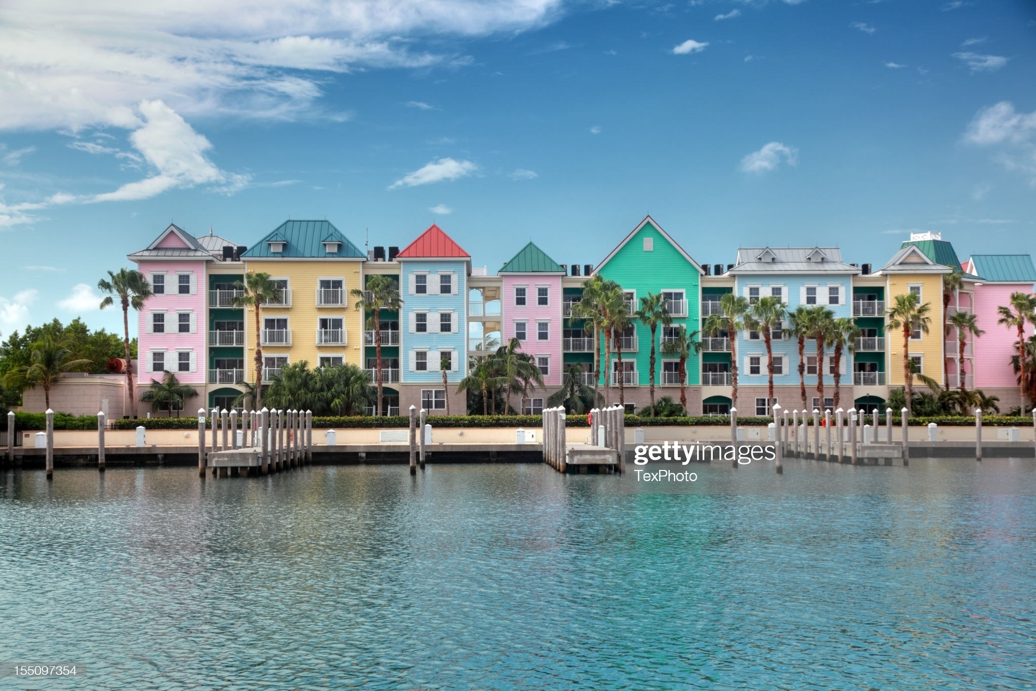 Colorful buildings near the water