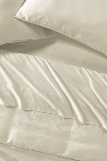 a close-up of the sheets in the color 