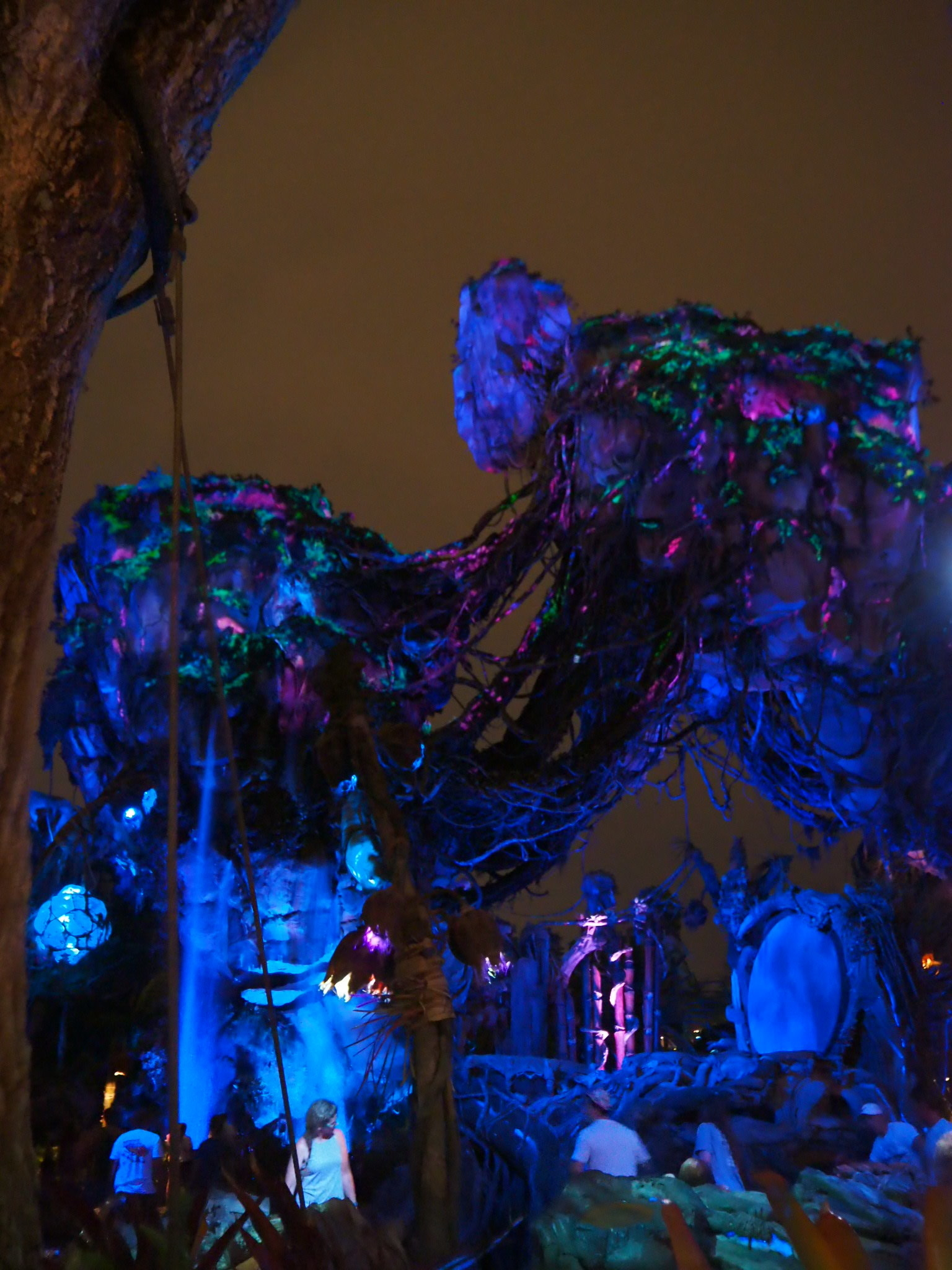 a light-up tree in the ride