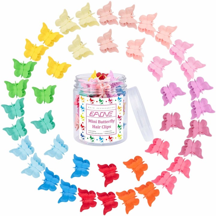 the butterfly claw clips in a rainbow of colors